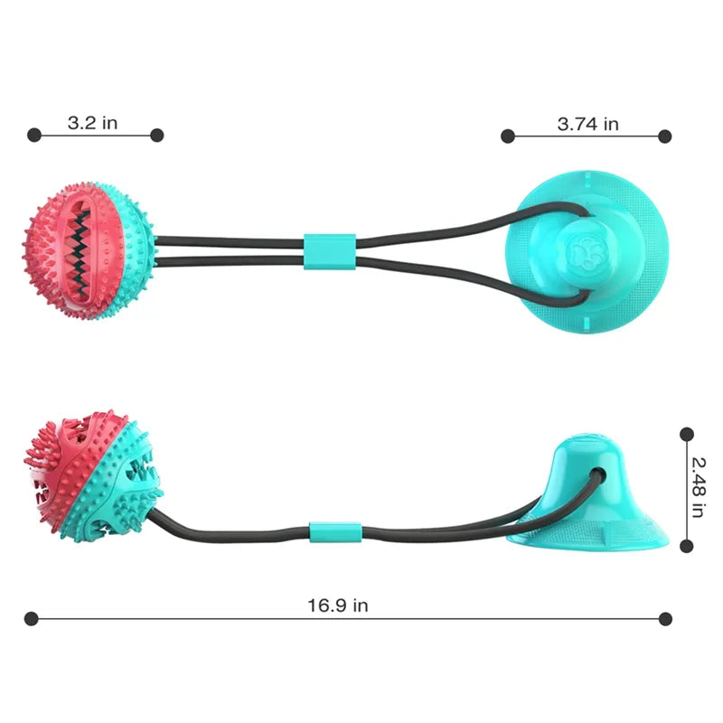 Suction Cup Interactive Dog Toy – Tug & Chew Ball for Solo Play