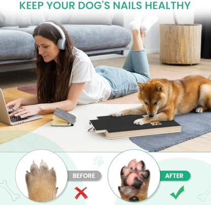 Dog Nail Grinder Scratch Board with Treat Box – Self-Serve Nail Care