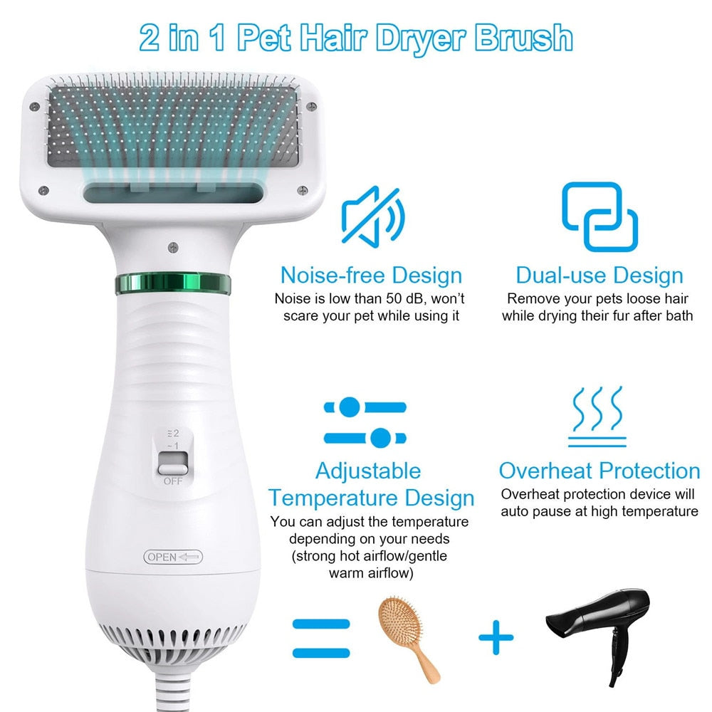 2-in-1 Portable Dog Hair Dryer – Gentle At-Home Grooming Tool