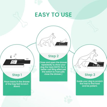 Dog Nail Grinder Scratch Board with Treat Box – Self-Serve Nail Care